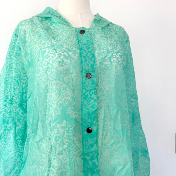 FREE PEOPLE LACE EFFECT SCALLOP EDGED RAIN JACKET - Picture 2 of 5